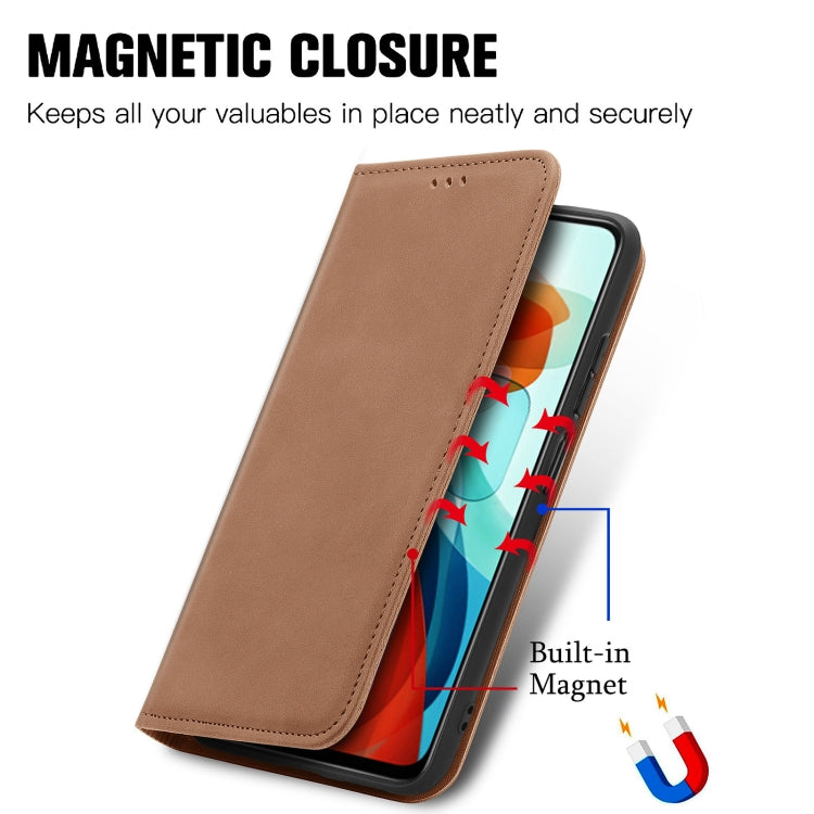 For Xiaomi Redmi Note 10 JE Retro Skin Feel Business Magnetic Horizontal Flip Leather Case with Holder & Card Slots & Wallet & Photo Frame