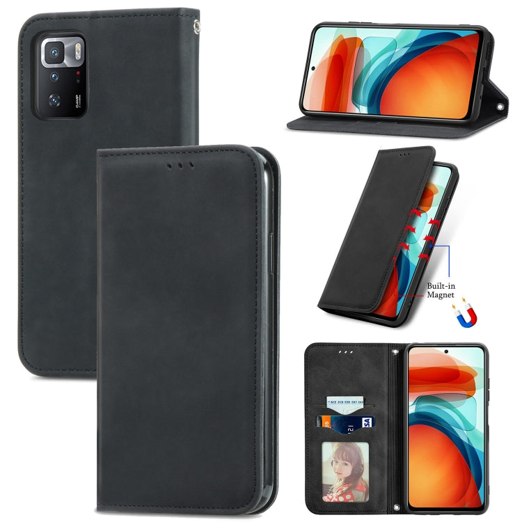 For Xiaomi Redmi Note 10 Pro 5G Retro Skin Feel Business Magnetic Horizontal Flip Leather Case with Holder & Card Slots & Wallet & Photo Frame