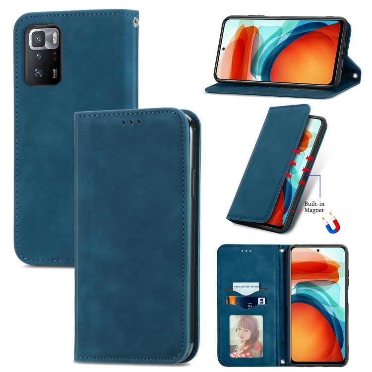 For Xiaomi Redmi Note 10 Pro 5G Retro Skin Feel Business Magnetic Horizontal Flip Leather Case with Holder & Card Slots & Wallet & Photo Frame