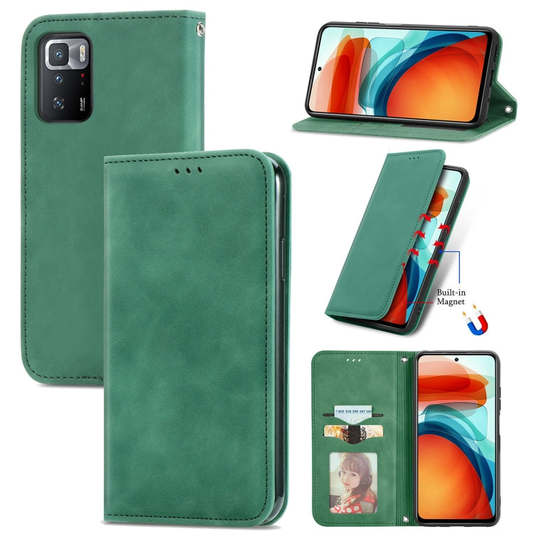 For Xiaomi Redmi Note 10 Pro 5G Retro Skin Feel Business Magnetic Horizontal Flip Leather Case with Holder & Card Slots & Wallet & Photo Frame