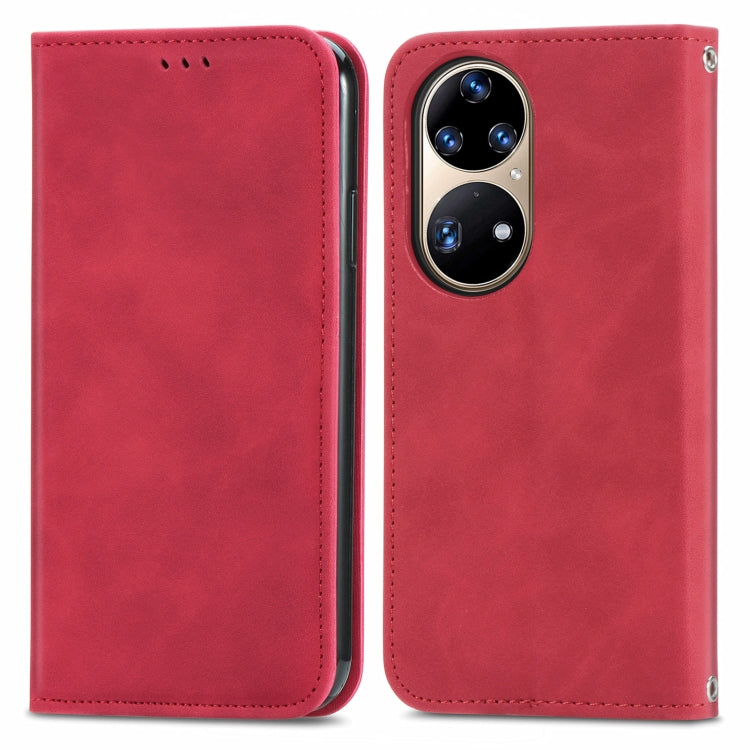 For Huawei P50 Pro Retro Skin Feel Business Magnetic Horizontal Flip Leather Case with Holder & Card Slots & Wallet & Photo Frame