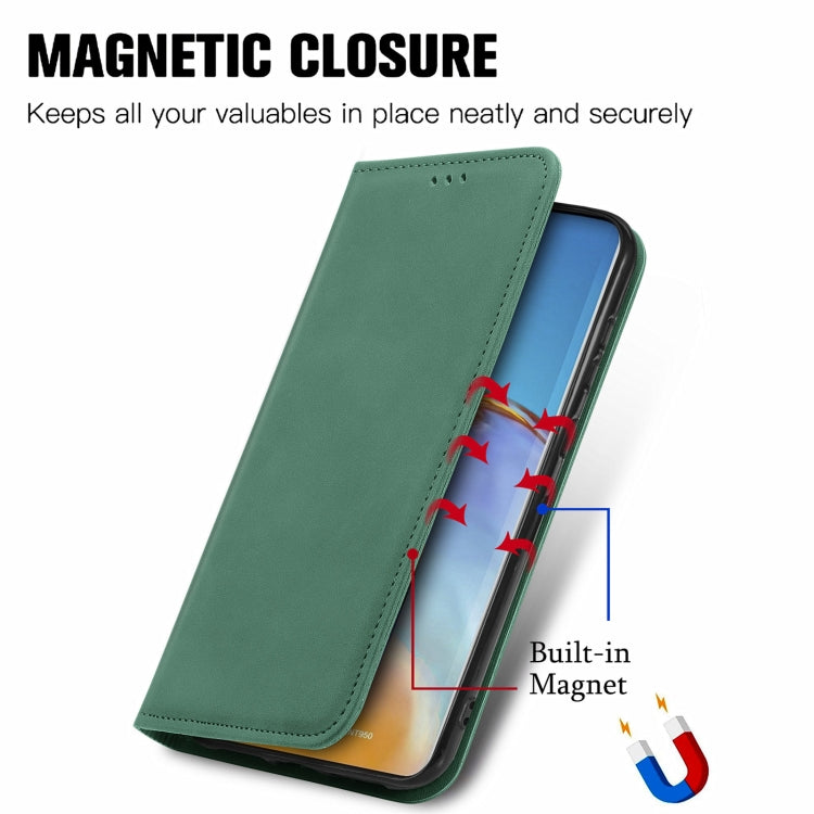 For Huawei P50 Pro Retro Skin Feel Business Magnetic Horizontal Flip Leather Case with Holder & Card Slots & Wallet & Photo Frame