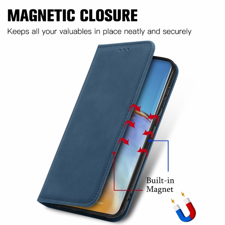 For Huawei P50 Retro Skin Feel Business Magnetic Horizontal Flip Leather Case with Holder & Card Slots & Wallet & Photo Frame