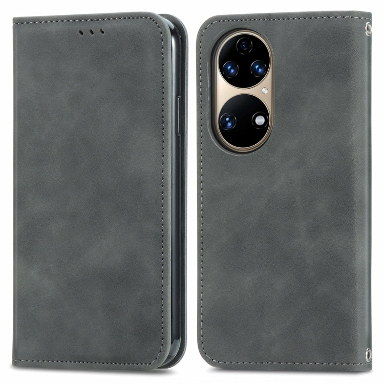 For Huawei P50 Retro Skin Feel Business Magnetic Horizontal Flip Leather Case with Holder & Card Slots & Wallet & Photo Frame