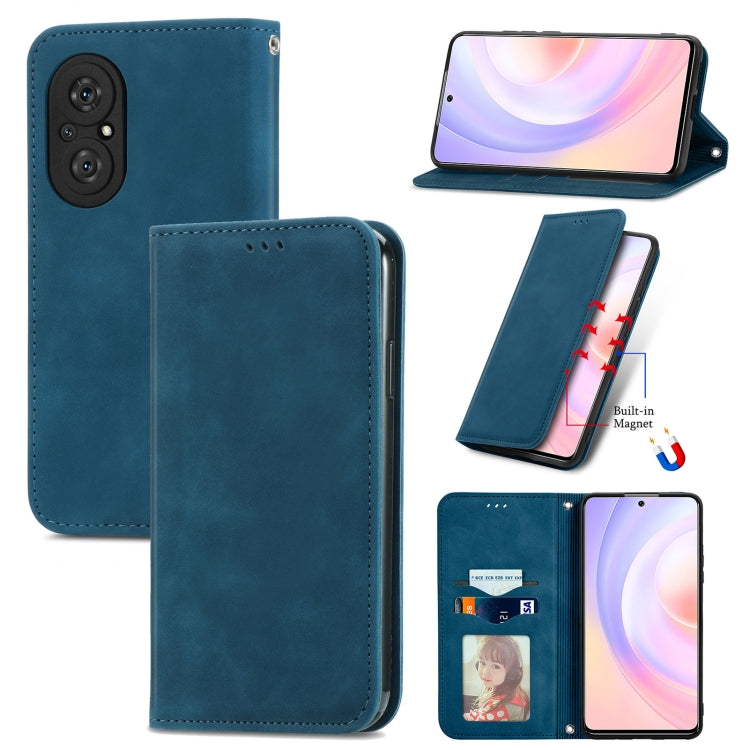 For Honor 50 SE Retro Skin Feel Business Magnetic Horizontal Flip Leather Case with Holder & Card Slots & Wallet & Photo Frame