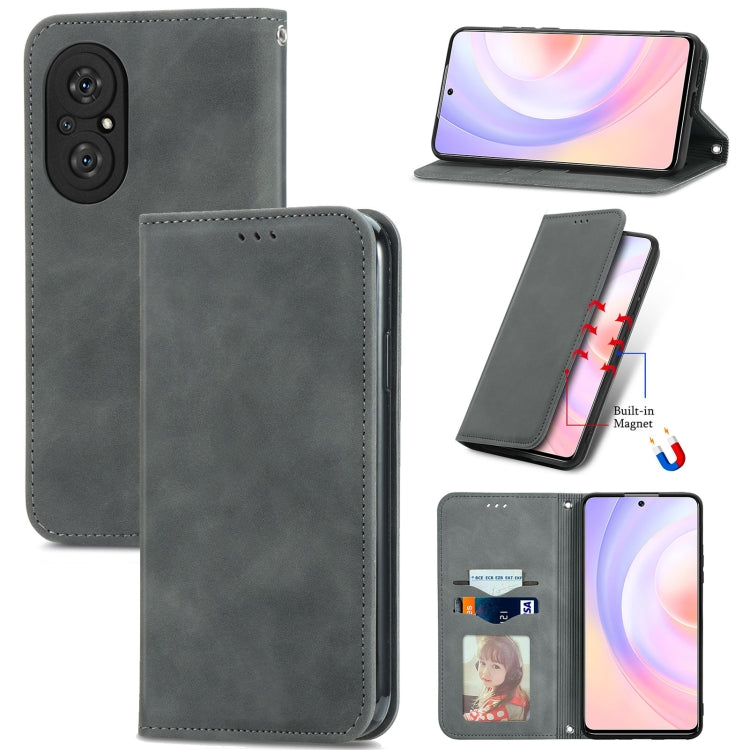 For Honor 50 SE Retro Skin Feel Business Magnetic Horizontal Flip Leather Case with Holder & Card Slots & Wallet & Photo Frame