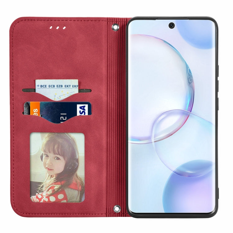 For Honor 50 Retro Skin Feel Business Magnetic Horizontal Flip Leather Case with Holder & Card Slots & Wallet & Photo Frame