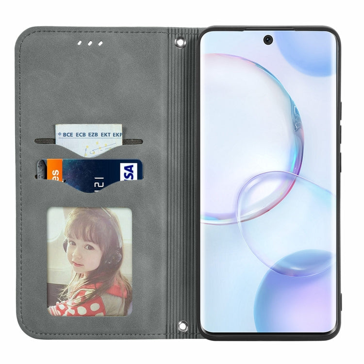 For Honor 50 Retro Skin Feel Business Magnetic Horizontal Flip Leather Case with Holder & Card Slots & Wallet & Photo Frame