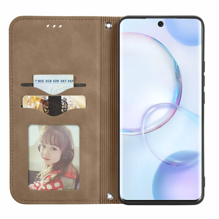 For Honor 50 Retro Skin Feel Business Magnetic Horizontal Flip Leather Case with Holder & Card Slots & Wallet & Photo Frame