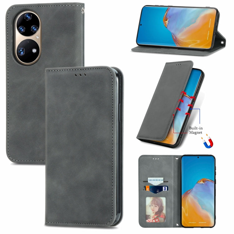 For Honor 50 Pro Retro Skin Feel Business Magnetic Horizontal Flip Leather Case with Holder & Card Slots & Wallet & Photo Frame