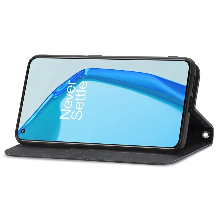 For OnePlus 9R Retro Skin Feel Business Magnetic Horizontal Flip Leather Case with Holder & Card Slots & Wallet & Photo Frame