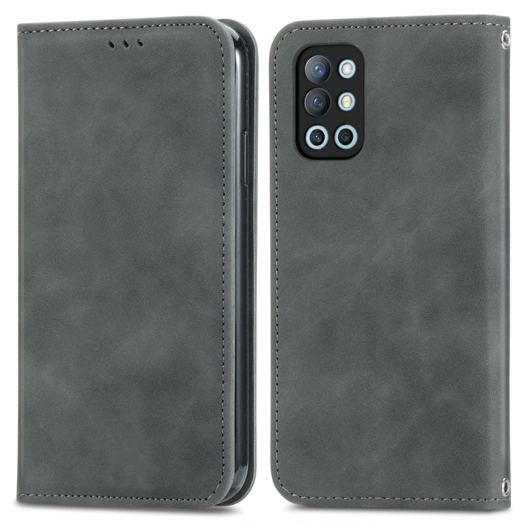 For OnePlus 9R Retro Skin Feel Business Magnetic Horizontal Flip Leather Case with Holder & Card Slots & Wallet & Photo Frame
