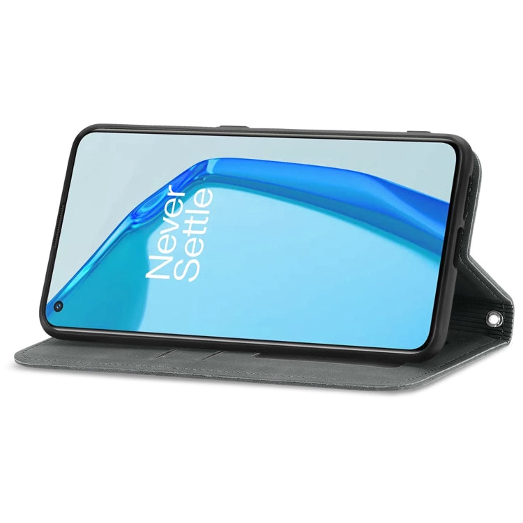 For OnePlus 9R Retro Skin Feel Business Magnetic Horizontal Flip Leather Case with Holder & Card Slots & Wallet & Photo Frame