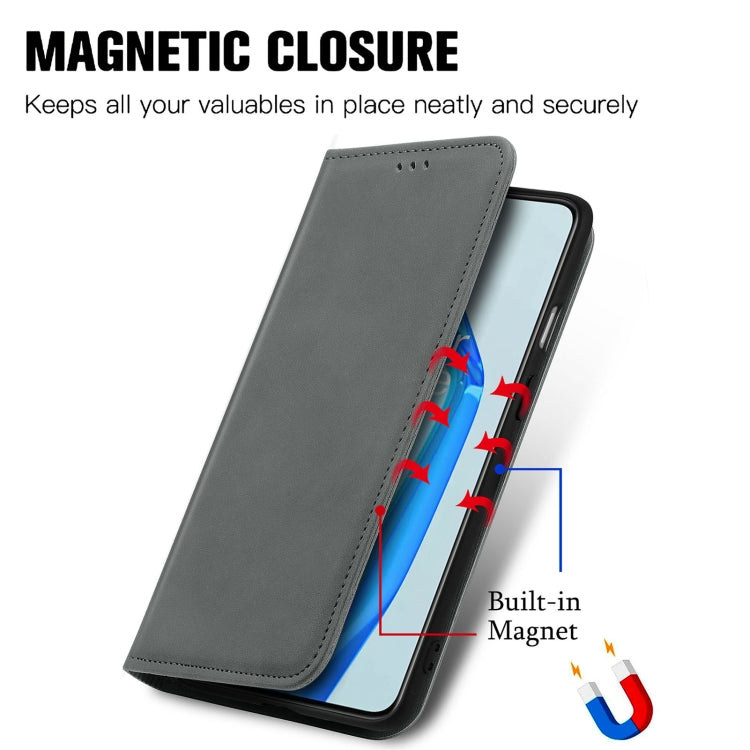 For OnePlus 9R Retro Skin Feel Business Magnetic Horizontal Flip Leather Case with Holder & Card Slots & Wallet & Photo Frame