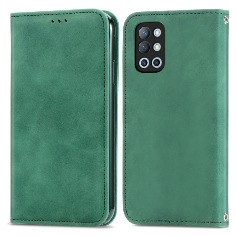 For OnePlus 9R Retro Skin Feel Business Magnetic Horizontal Flip Leather Case with Holder & Card Slots & Wallet & Photo Frame