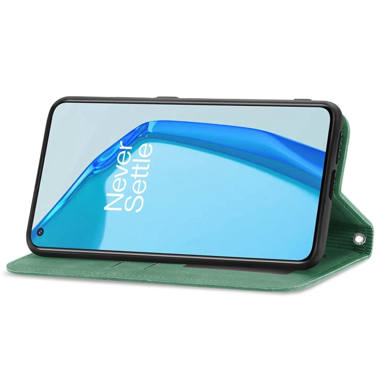 For OnePlus 9R Retro Skin Feel Business Magnetic Horizontal Flip Leather Case with Holder & Card Slots & Wallet & Photo Frame