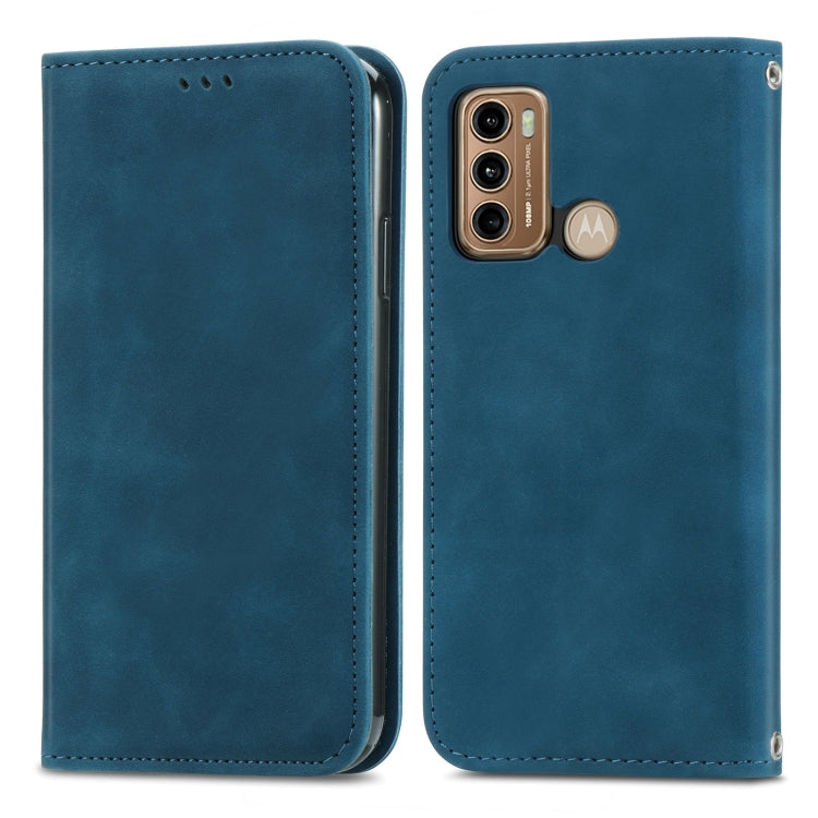 For Motorola Moto G60 Retro Skin Feel Business Magnetic Horizontal Flip Leather Case with Holder & Card Slots & Wallet & Photo Frame