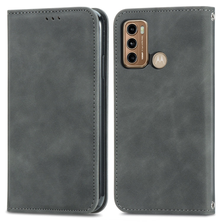 For Motorola Moto G60 Retro Skin Feel Business Magnetic Horizontal Flip Leather Case with Holder & Card Slots & Wallet & Photo Frame