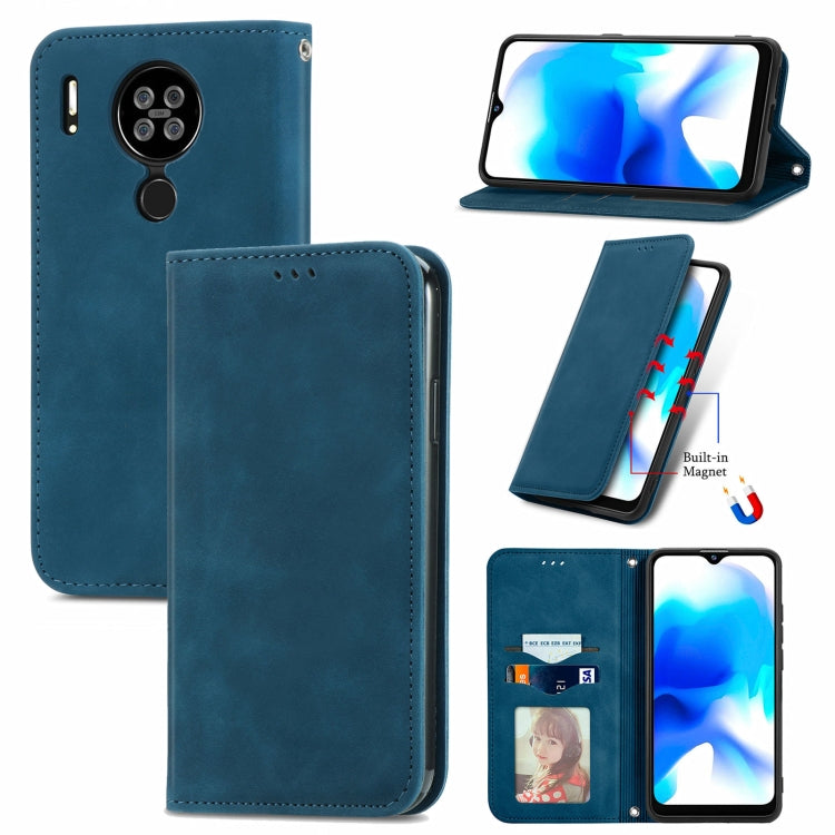 For Blackview A80 / A80s Retro Skin Feel Business Magnetic Horizontal Flip Leather Case with Holder & Card Slots & Wallet & Photo Frame
