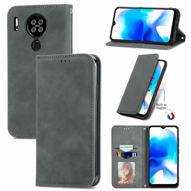 For Blackview A80 / A80s Retro Skin Feel Business Magnetic Horizontal Flip Leather Case with Holder & Card Slots & Wallet & Photo Frame
