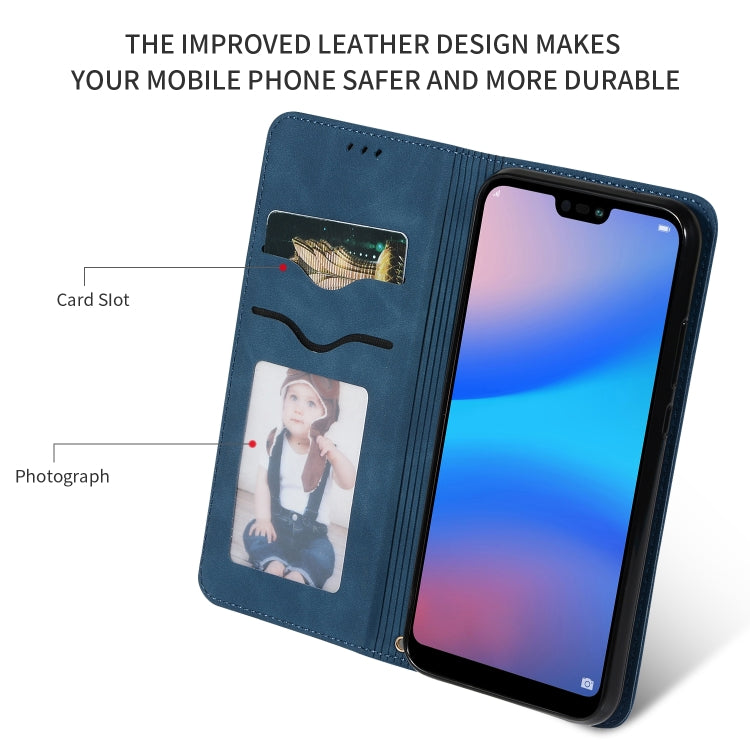 Retro Skin Feel Business Magnetic Horizontal Flip Leather Case for Huawei P20 Lite