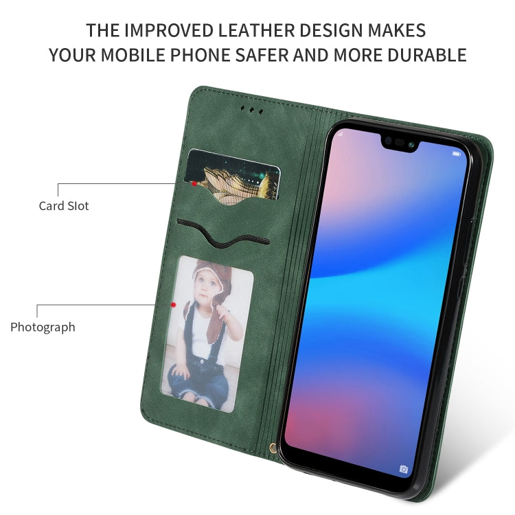 Retro Skin Feel Business Magnetic Horizontal Flip Leather Case for Huawei P20 Lite