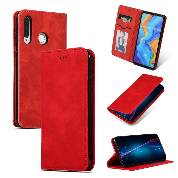 Retro Skin Feel Business Magnetic Horizontal Flip Leather Case for Huawei P30 Lite