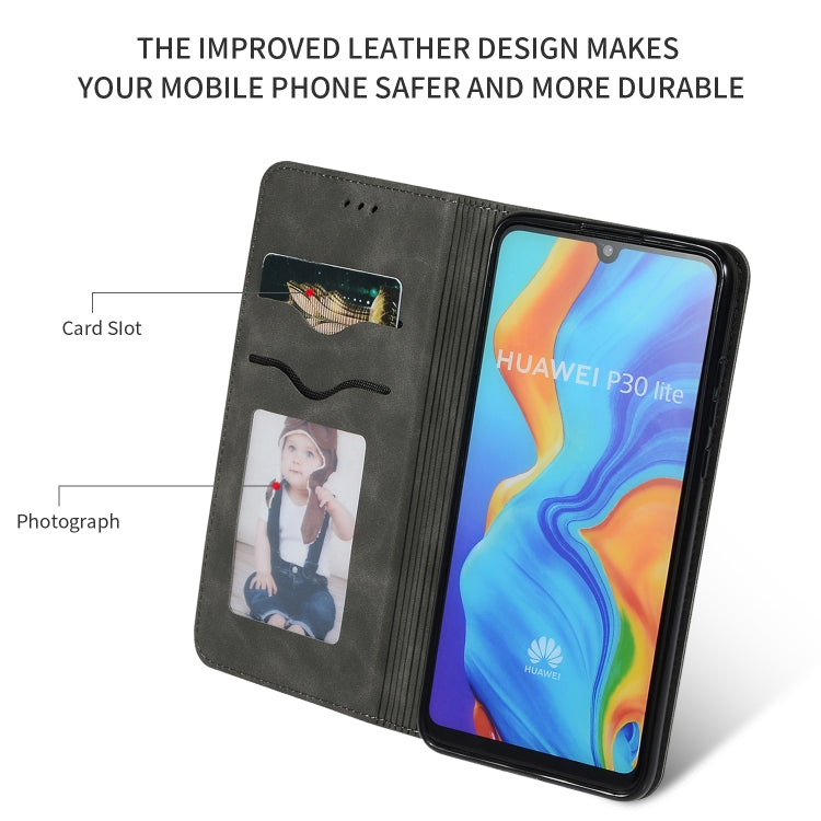 Retro Skin Feel Business Magnetic Horizontal Flip Leather Case for Huawei P30 Lite