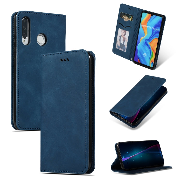 Retro Skin Feel Business Magnetic Horizontal Flip Leather Case for Huawei P30 Lite