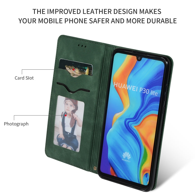 Retro Skin Feel Business Magnetic Horizontal Flip Leather Case for Huawei P30 Lite