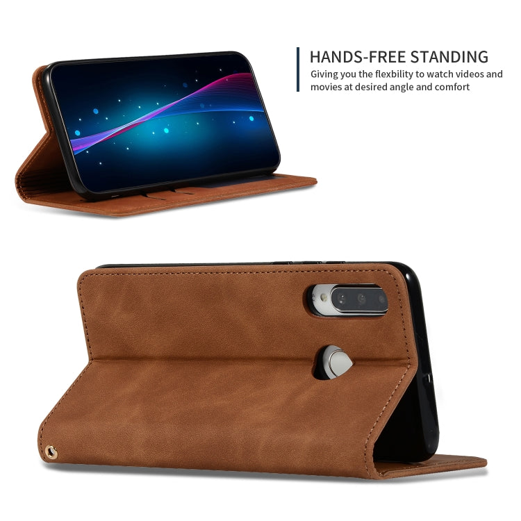 Retro Skin Feel Business Magnetic Horizontal Flip Leather Case for Huawei P30 Lite