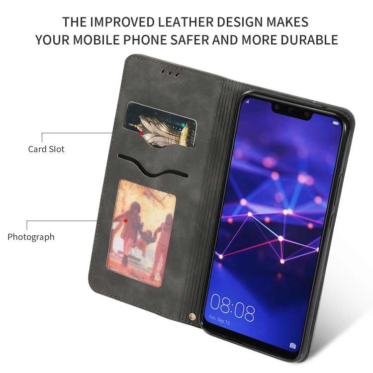 Retro Skin Feel Business Magnetic Horizontal Flip Leather Case for Huawei Mate20 Lite