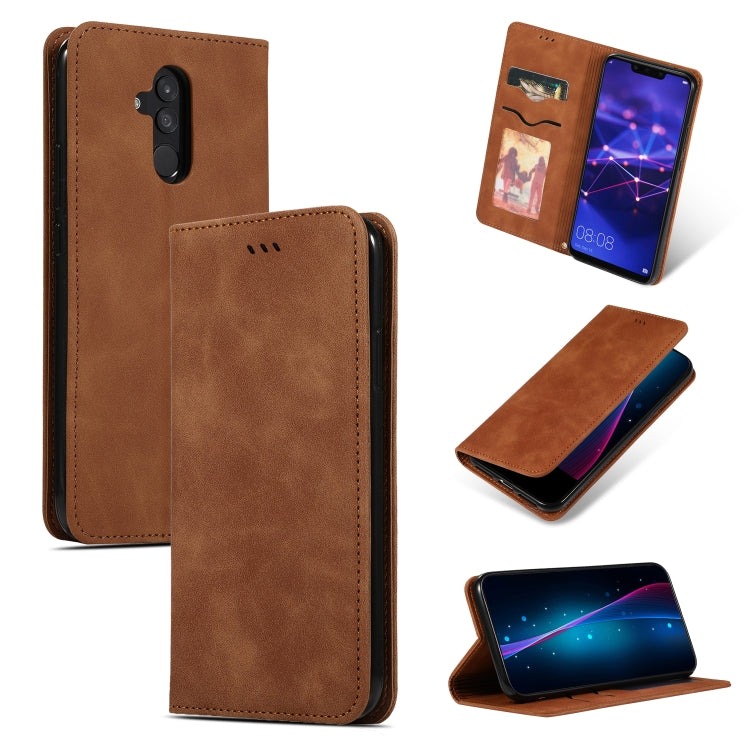 Retro Skin Feel Business Magnetic Horizontal Flip Leather Case for Huawei Mate20 Lite