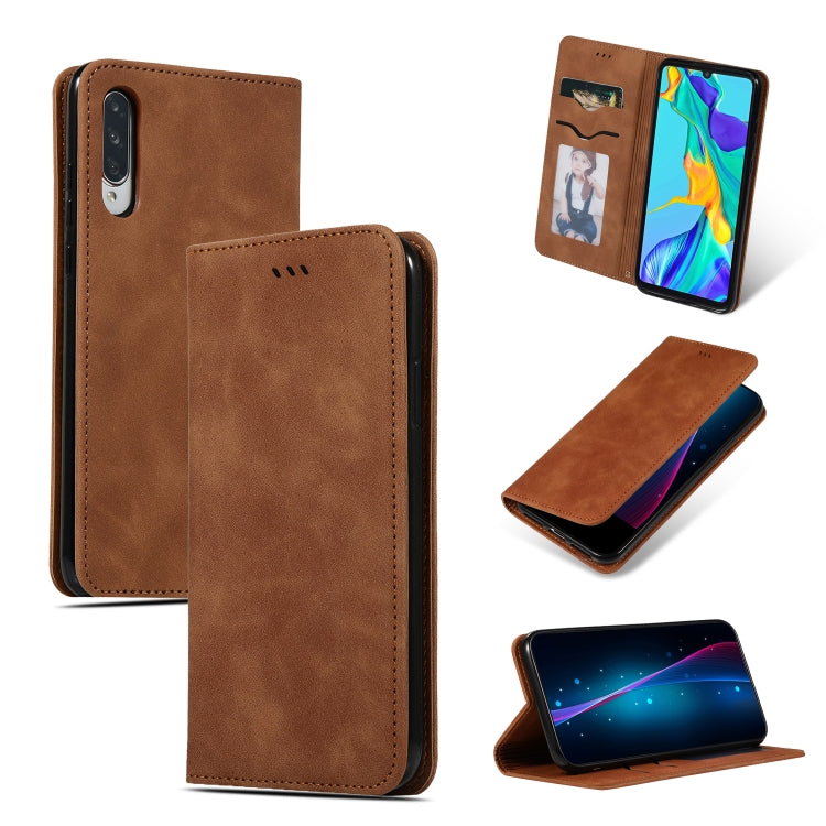Retro Skin Feel Business Magnetic Horizontal Flip Leather Case for Huawei P30