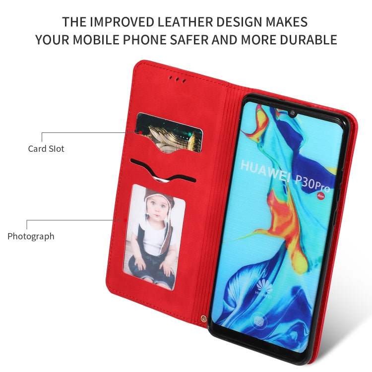 Retro Skin Feel Business Magnetic Horizontal Flip Leather Case for Huawei P30 Pro