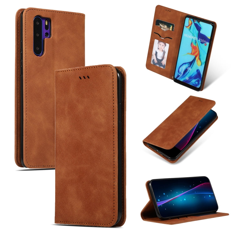 Retro Skin Feel Business Magnetic Horizontal Flip Leather Case for Huawei P30 Pro