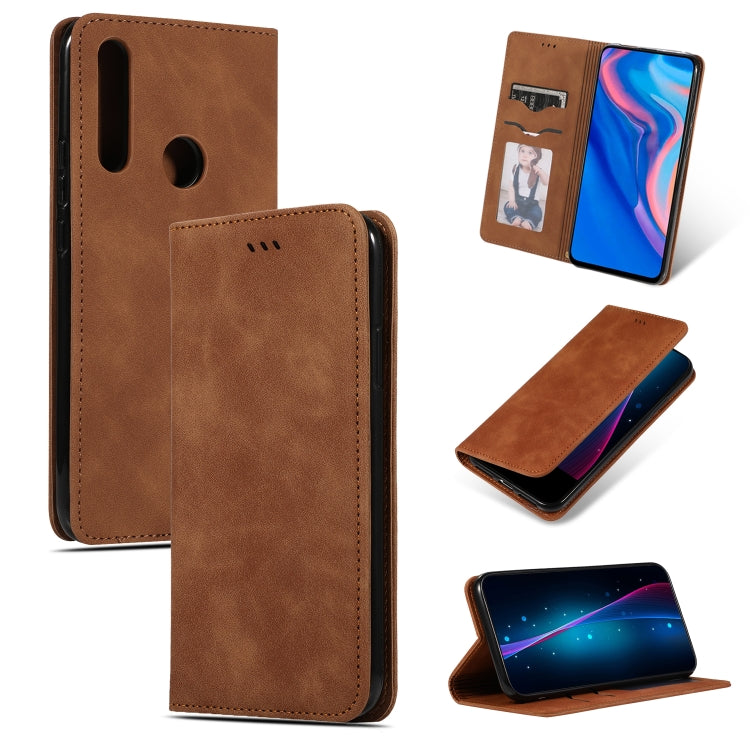 Retro Skin Feel Business Magnetic Horizontal Flip Leather Case for Huawei P Smart Z