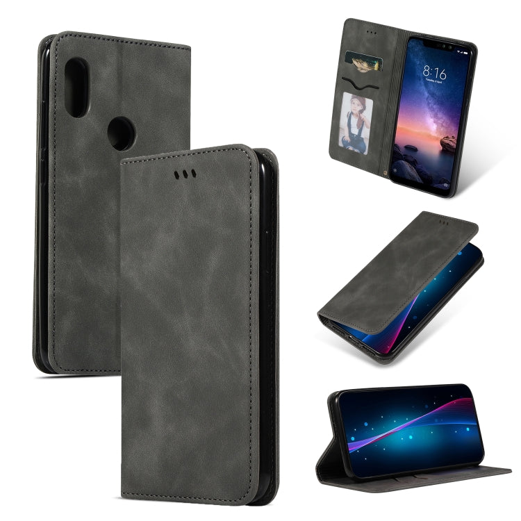 Retro Skin Feel Business Magnetic Horizontal Flip Leather Case for Xiaomi Redmi Note6 & Redmi Note6 Pro
