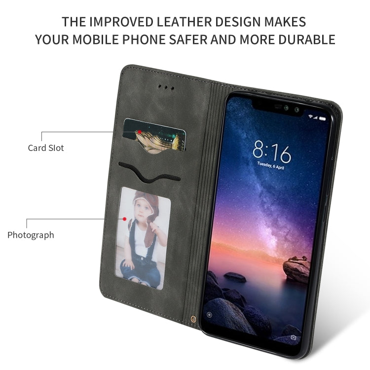 Retro Skin Feel Business Magnetic Horizontal Flip Leather Case for Xiaomi Redmi Note6 & Redmi Note6 Pro