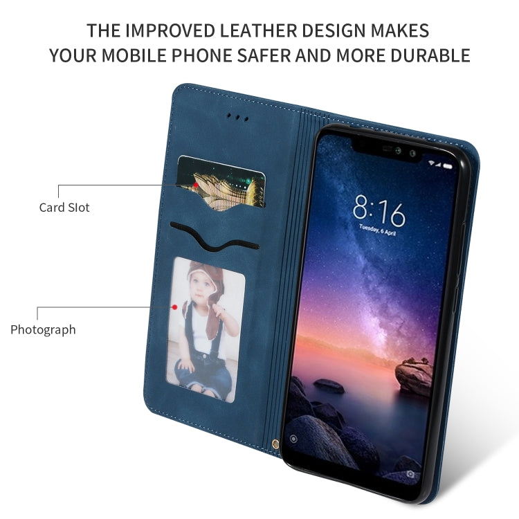 Retro Skin Feel Business Magnetic Horizontal Flip Leather Case for Xiaomi Redmi Note6 & Redmi Note6 Pro