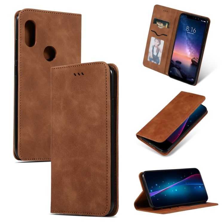 Retro Skin Feel Business Magnetic Horizontal Flip Leather Case for Xiaomi Redmi Note6 & Redmi Note6 Pro