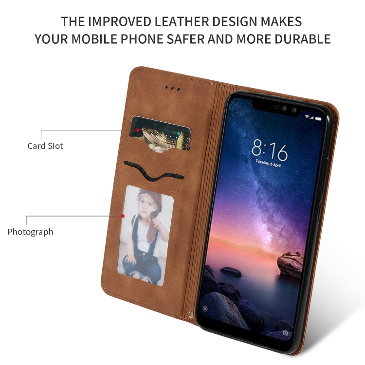 Retro Skin Feel Business Magnetic Horizontal Flip Leather Case for Xiaomi Redmi Note6 & Redmi Note6 Pro