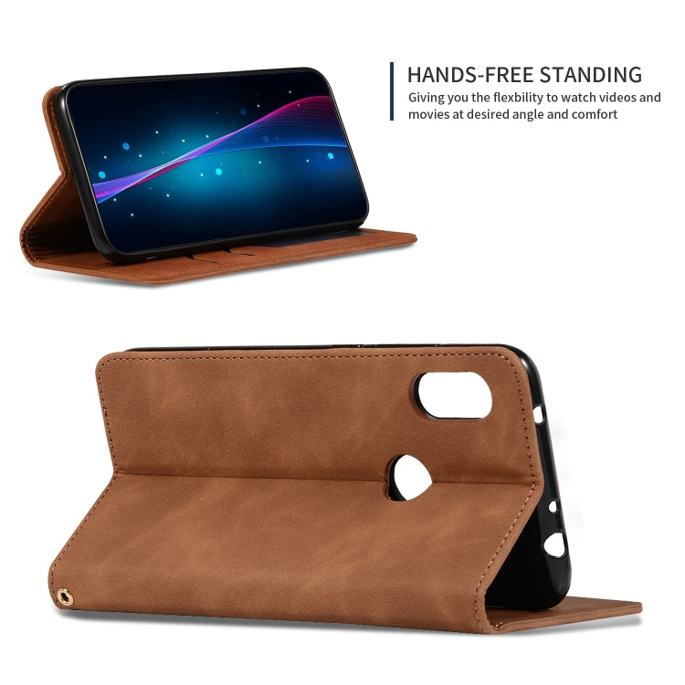 Retro Skin Feel Business Magnetic Horizontal Flip Leather Case for Xiaomi Redmi Note6 & Redmi Note6 Pro