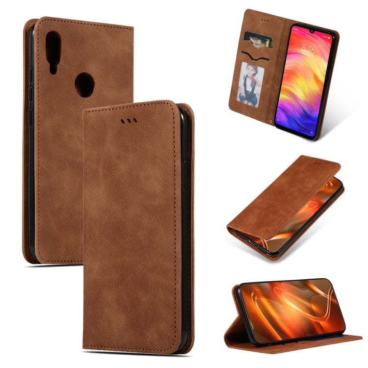 Retro Skin Feel Business Magnetic Horizontal Flip Leather Case for Redmi Note7 & Redmi Note7 Pro