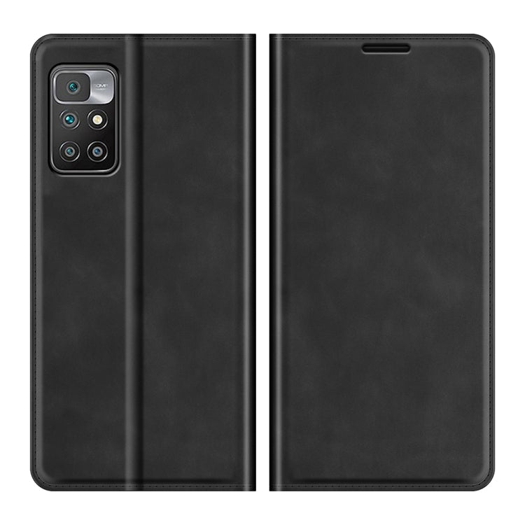 For Xiaomi Redmi 10 Retro-skin Business Magnetic Suction Leather Case with Holder & Card Slots & Wallet