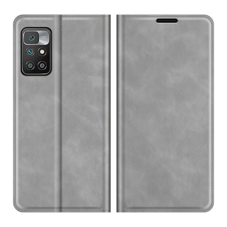 For Xiaomi Redmi 10 Retro-skin Business Magnetic Suction Leather Case with Holder & Card Slots & Wallet