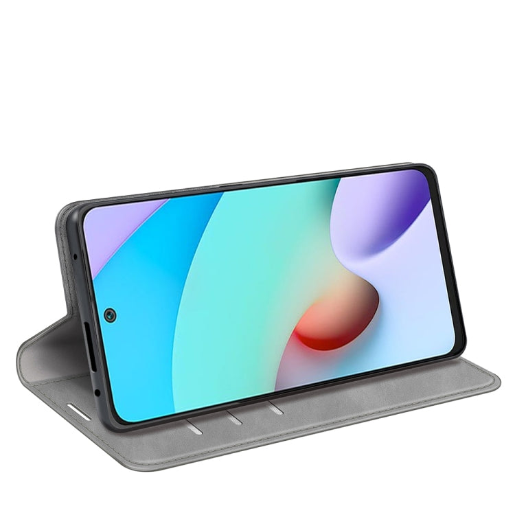 For Xiaomi Redmi 10 Retro-skin Business Magnetic Suction Leather Case with Holder & Card Slots & Wallet