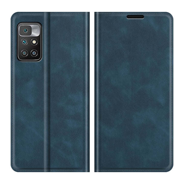 For Xiaomi Redmi 10 Retro-skin Business Magnetic Suction Leather Case with Holder & Card Slots & Wallet