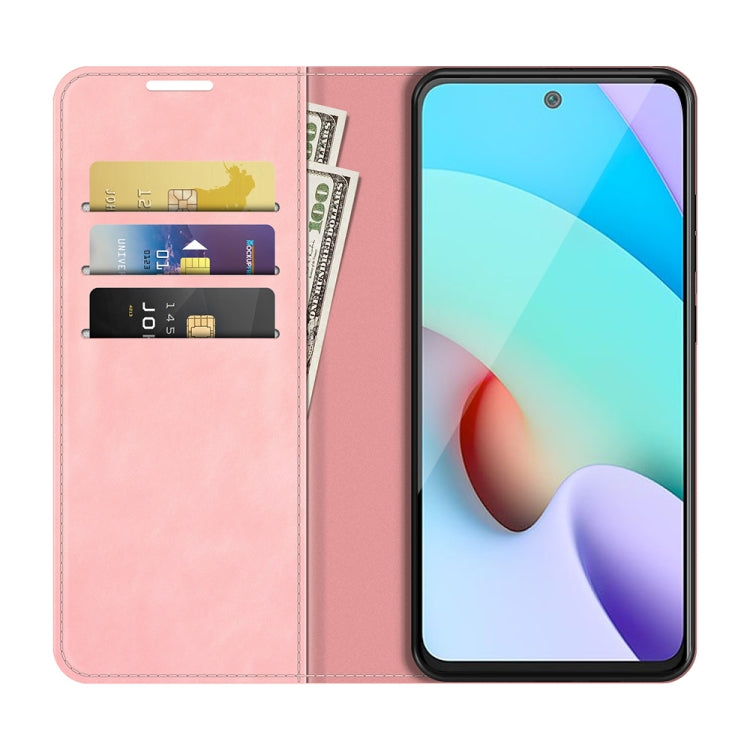 For Xiaomi Redmi 10 Retro-skin Business Magnetic Suction Leather Case with Holder & Card Slots & Wallet