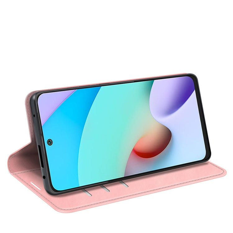 For Xiaomi Redmi 10 Retro-skin Business Magnetic Suction Leather Case with Holder & Card Slots & Wallet